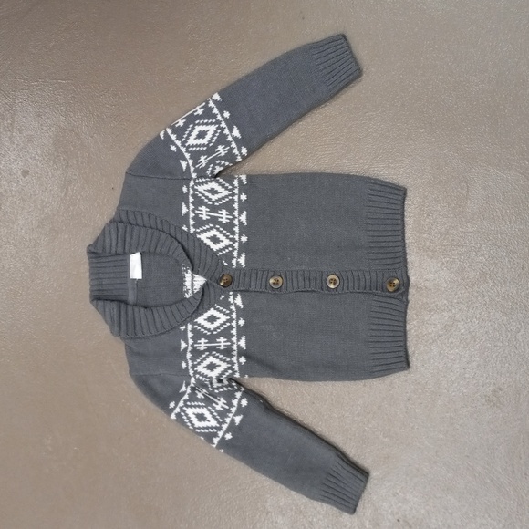 Crazy 8 Grey/White 4 Button Sweater - Picture 1 of 6